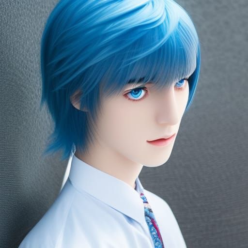 Anime Male with Blue Electricity Powers