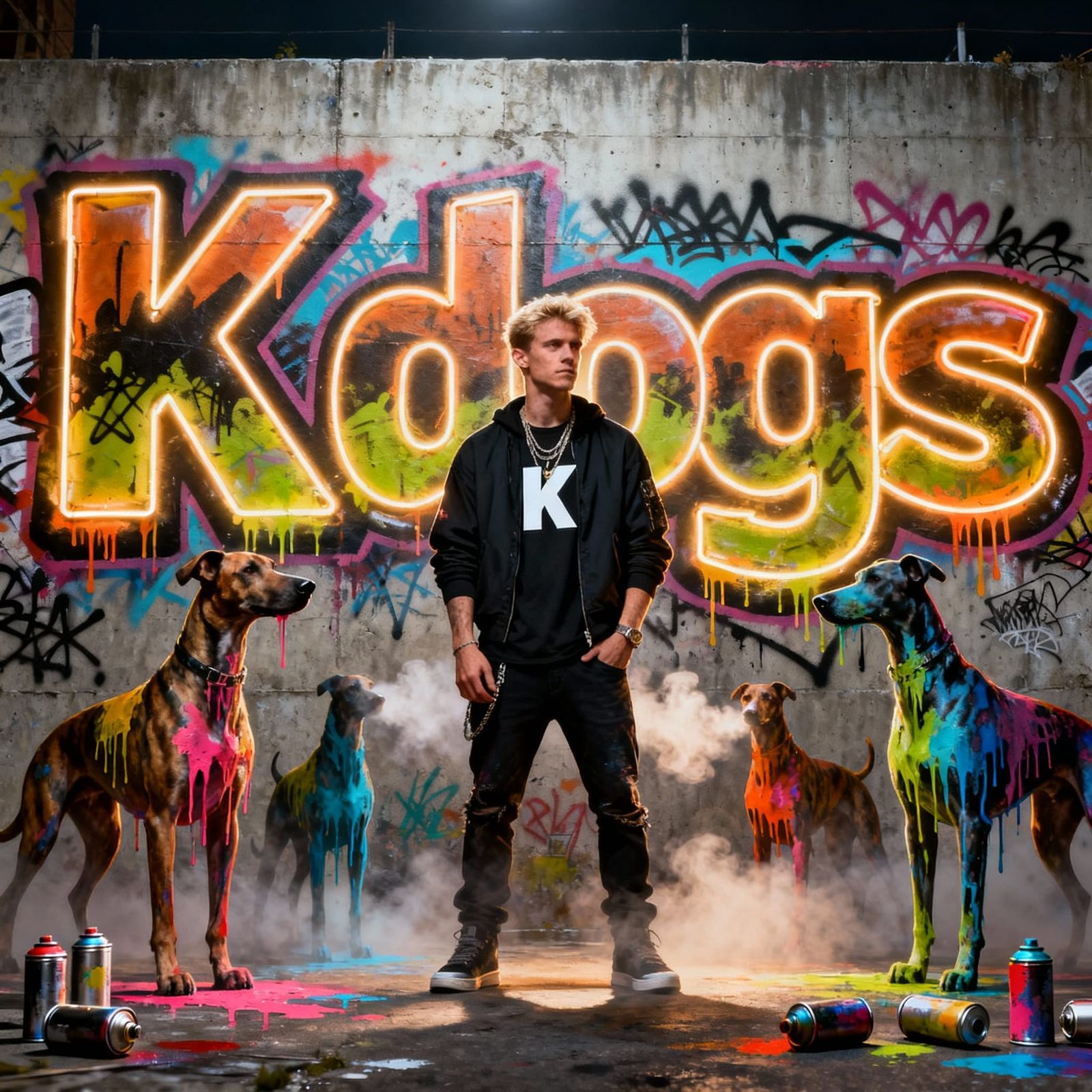 Rapper K in Vibrant Graffiti Scene