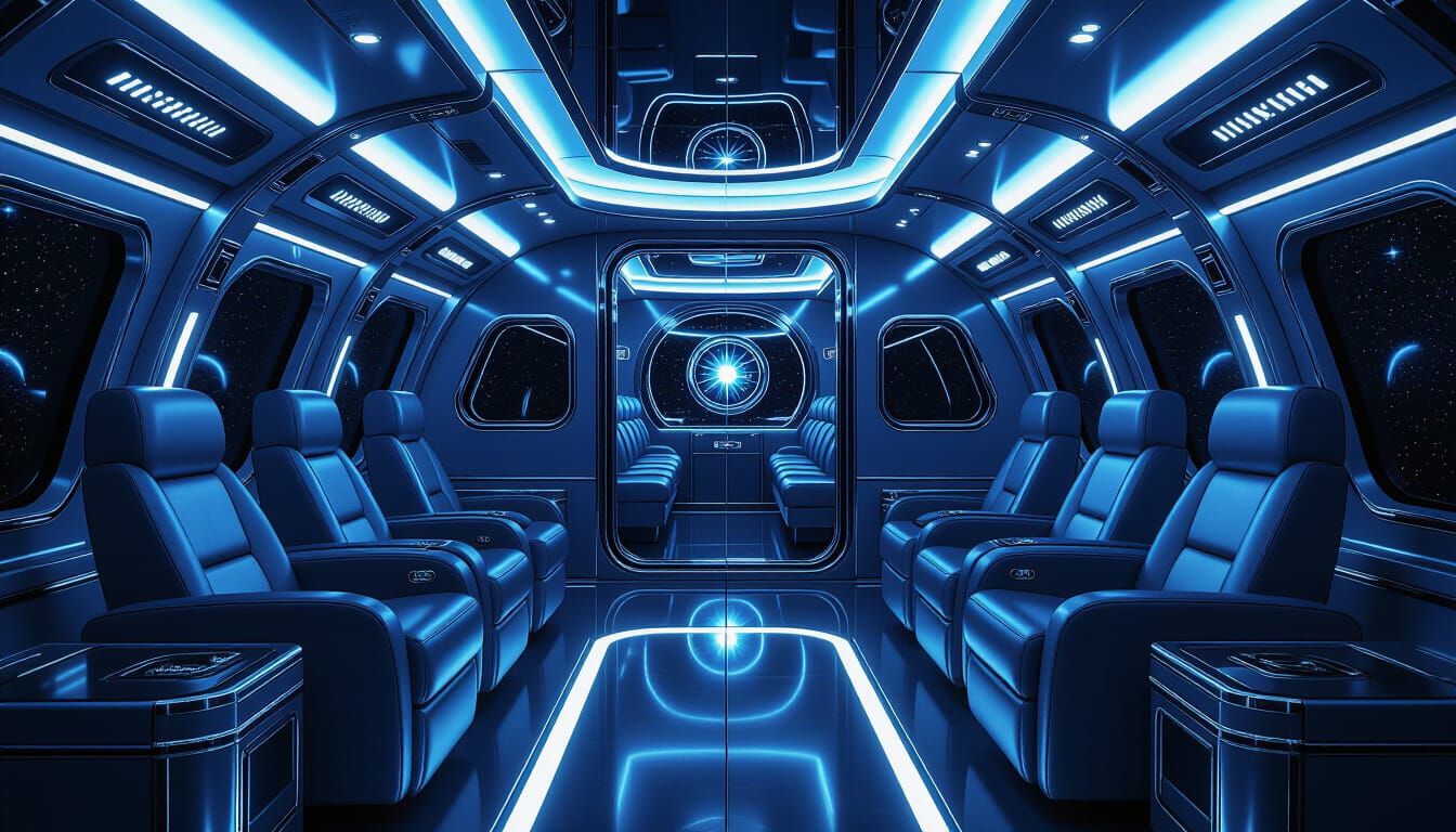 Luxurious Rocket Ship Interior in Cinematic Style