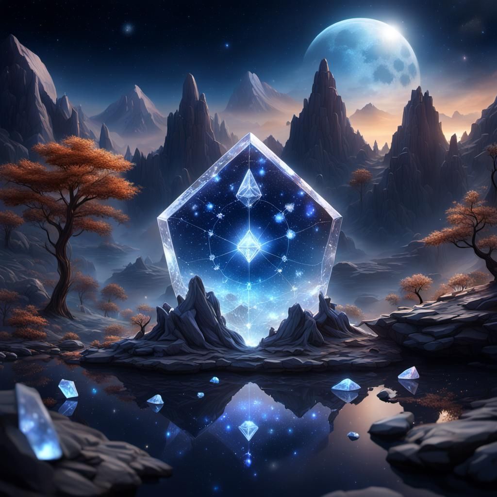 Constellations Inside Moonstone Arrow with Crystal Aura