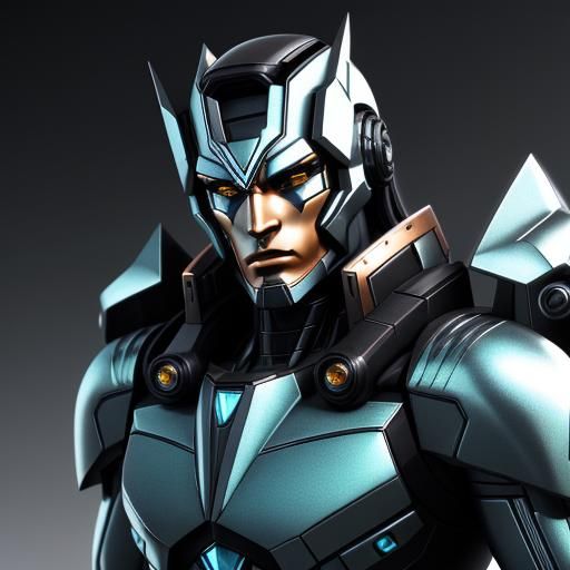 Cybertronian Jason Momoa in Vaporwave Anime Style
