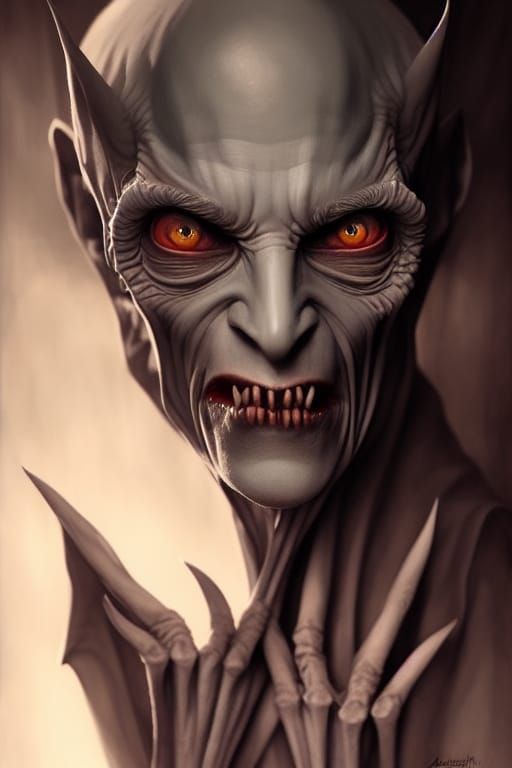 Detailed Portrait of Nosferatu in Hyper-Realistic Style