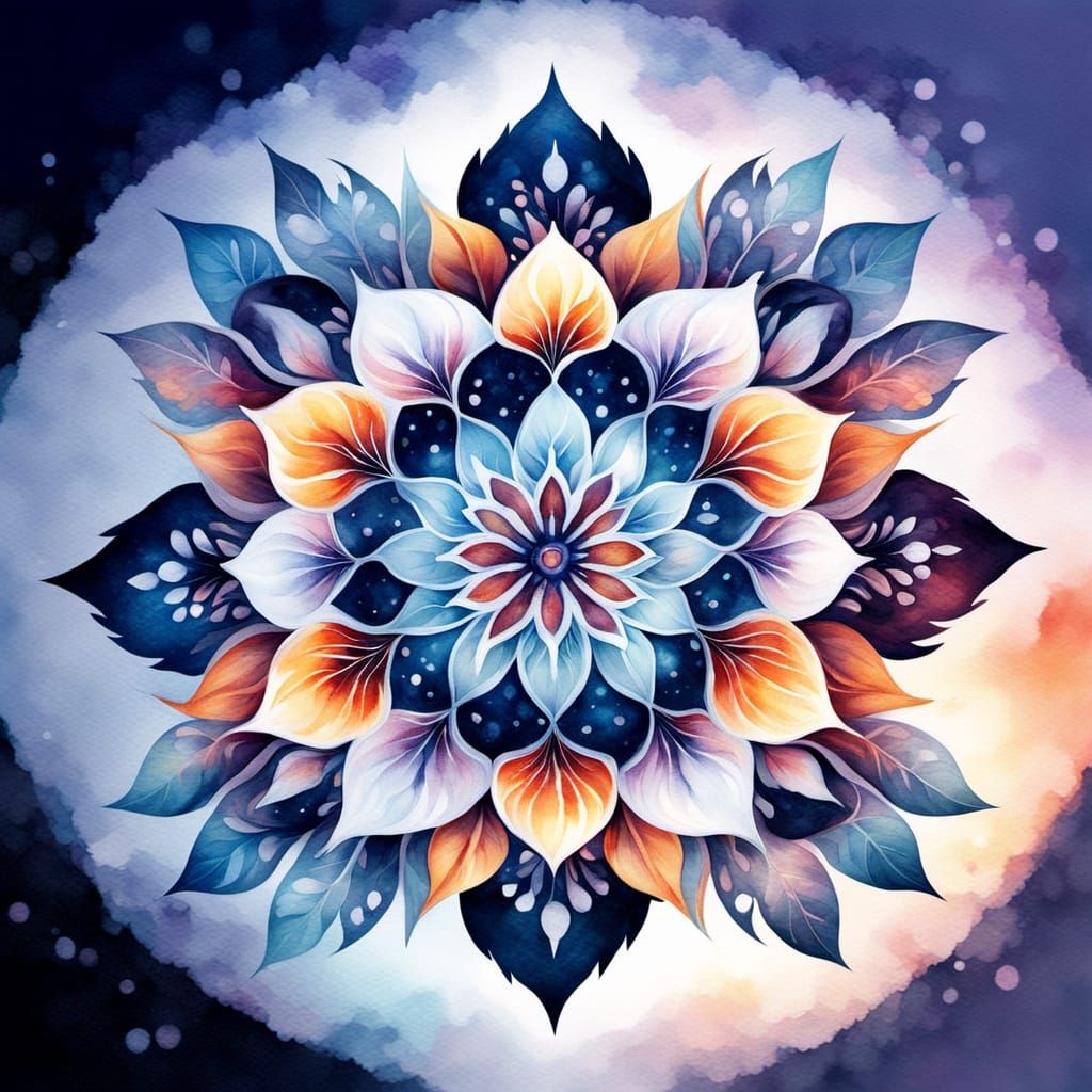 Vibrant Watercolor T-Rex Roars in a Serene Landscape