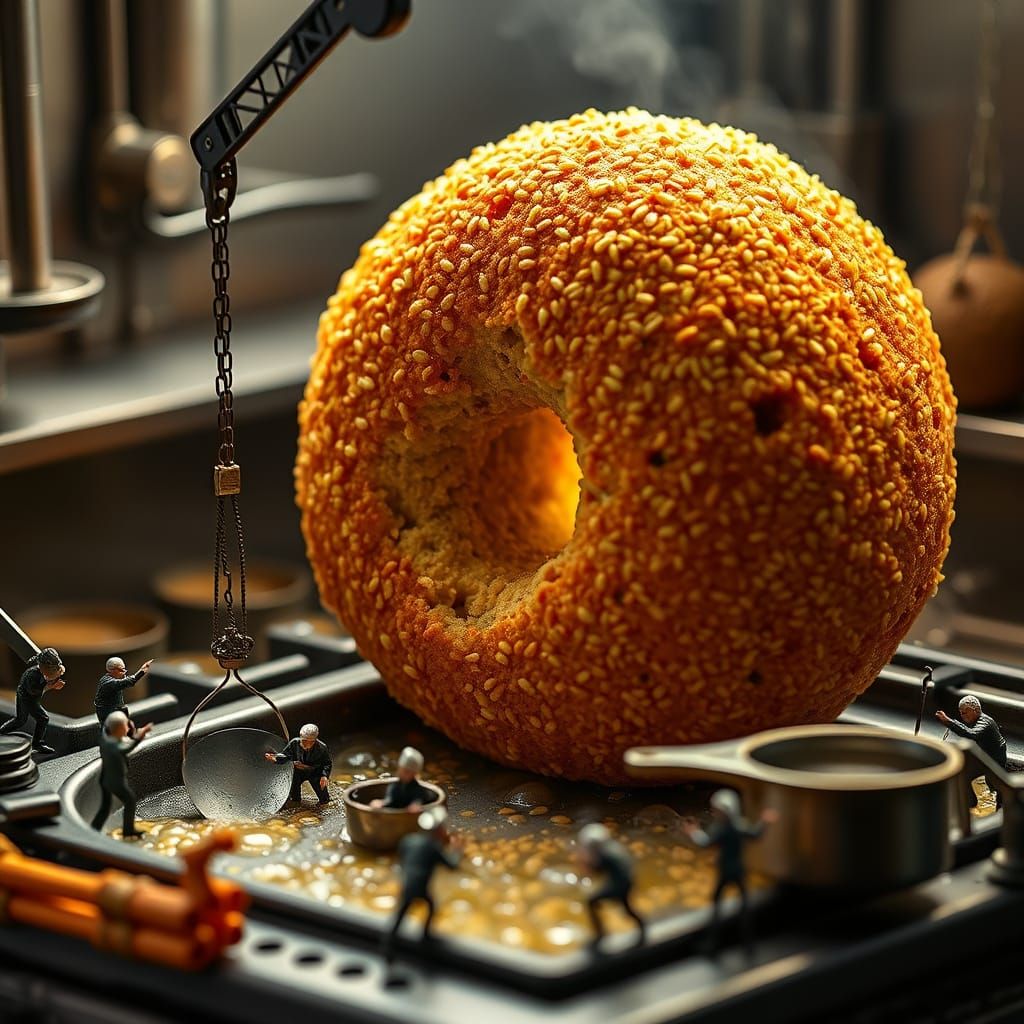 Hyperrealistic Miniature Falafel Kitchen Diorama