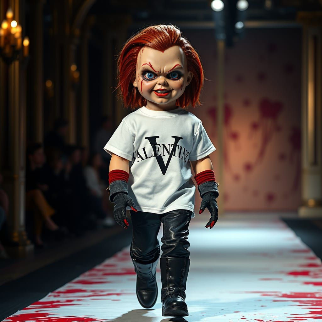 Chucky models Valentino