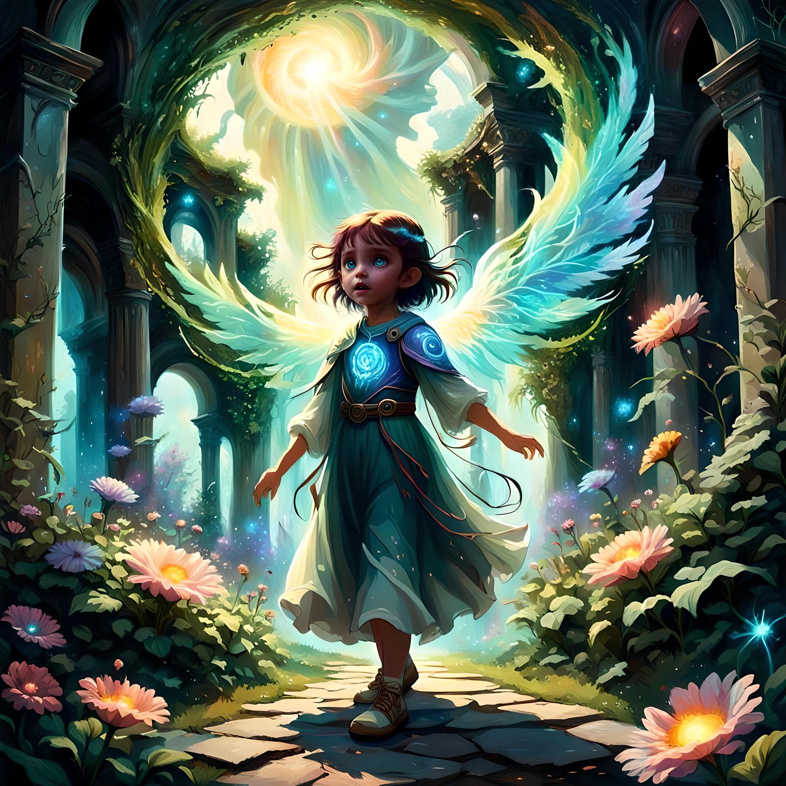 Fantastical Child of Light: Detailed Matte Painting