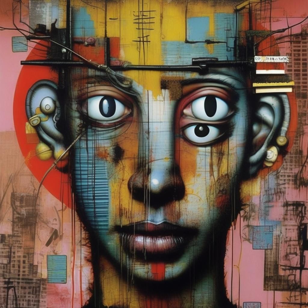 Decay of Imagination: Basquiat-Style Line Art