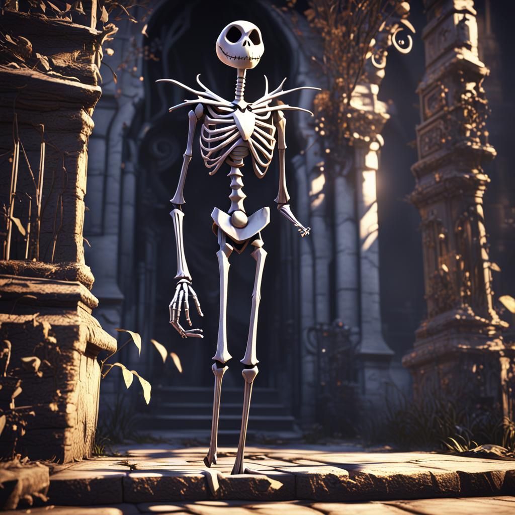 Jack Skellington 3D Render: Artstation Style