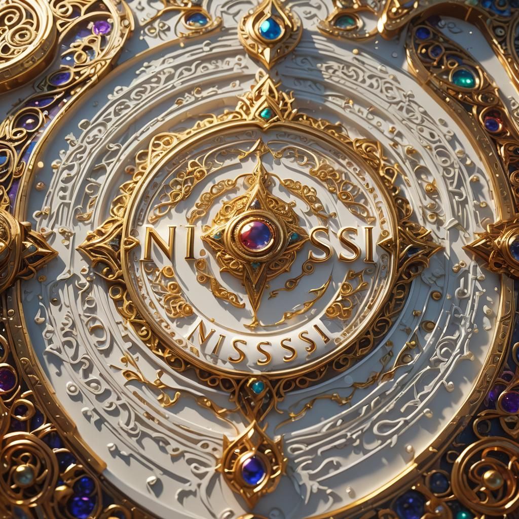 Radiant Banner with Golden Filigree in Fantasy Art