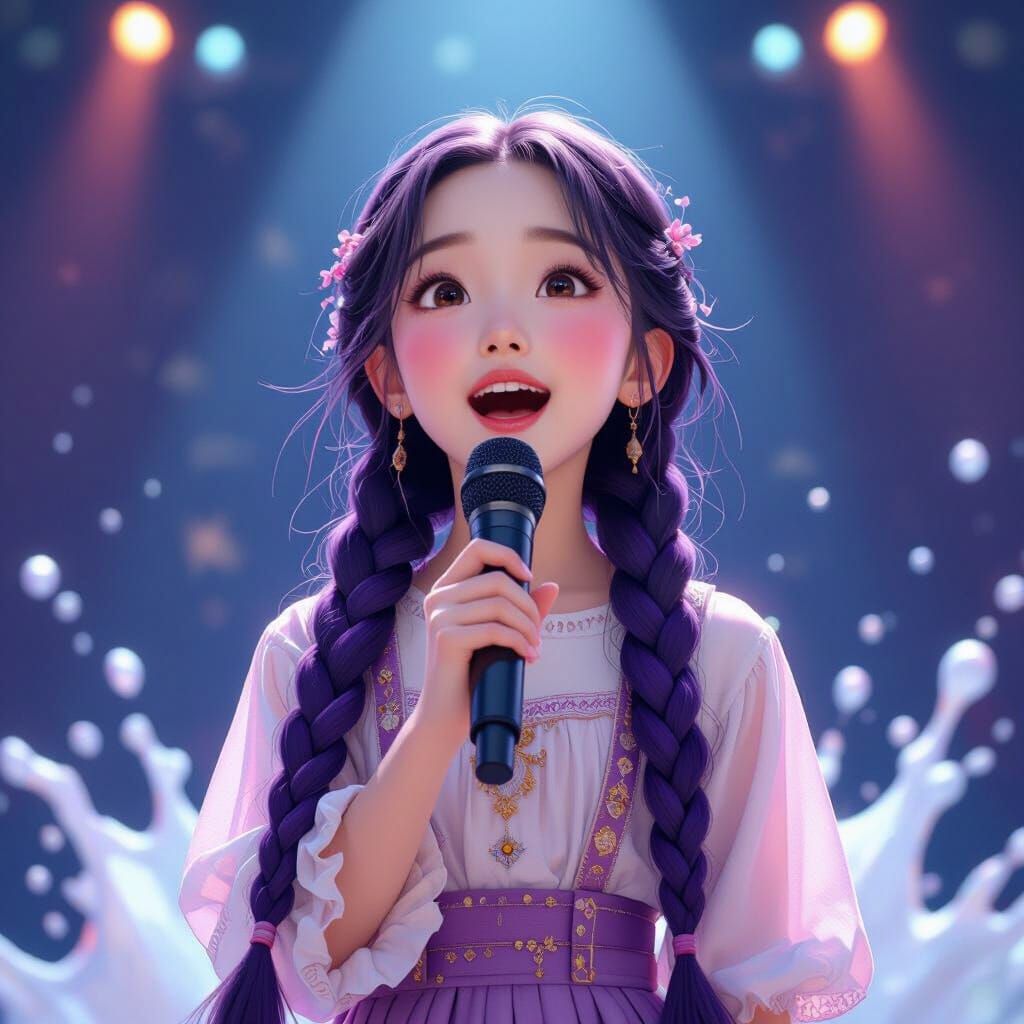 Korean Singer Performs on Grand Concert Stage