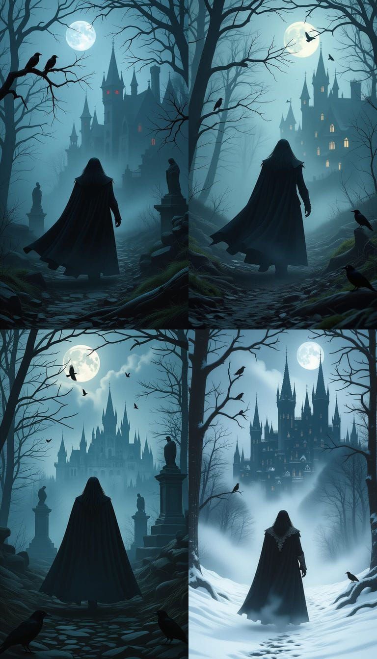 Young Dracula in Misty Forest: Dark Fantasy