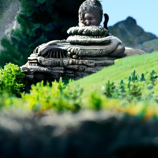 Detailed Matte Painting of Buddha