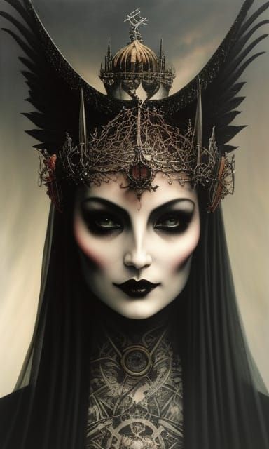 Gothic Skull: A Surreal Digital Illustration