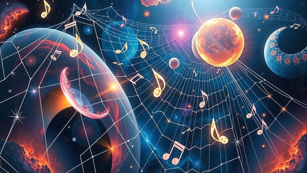 Cosmic Music Web in Astral Illustration