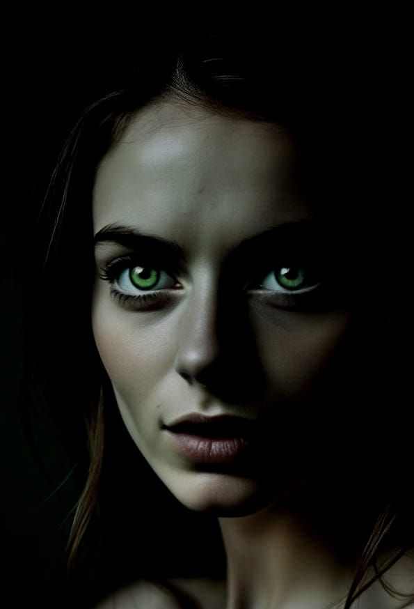 Woman with Green Eyes and a Sneer Portrait