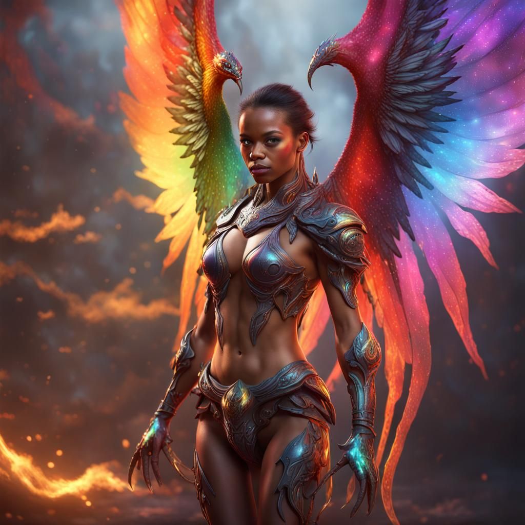 Cosmic Scorpion Woman with Demon Wings