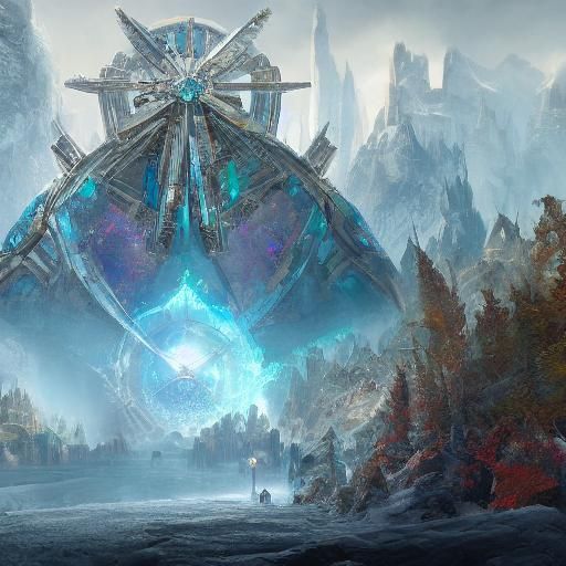 Icy Diamondscape: Detailed Matte Painting in 8K