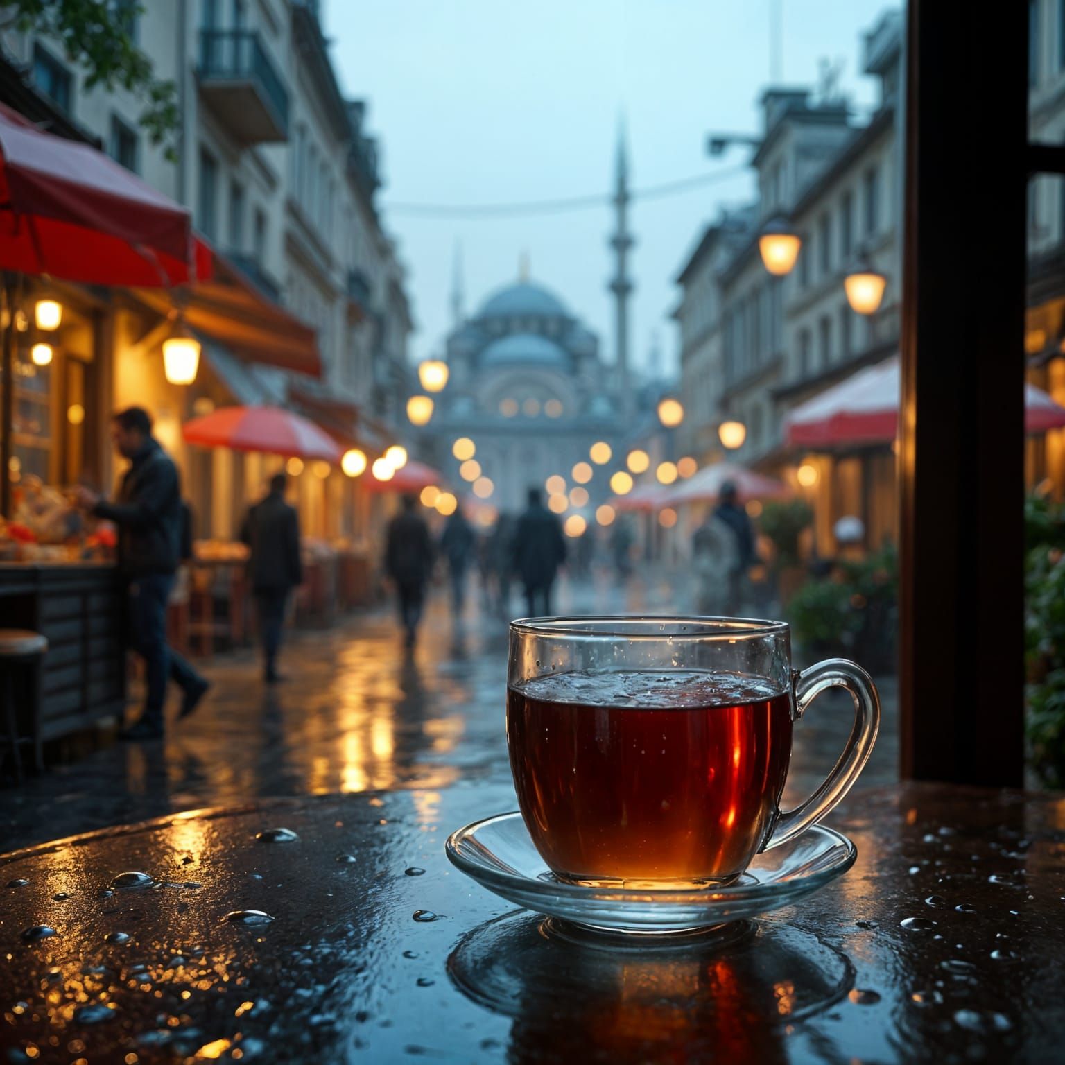 Rainy Day in Istanbul: Cinematic Cityscape
