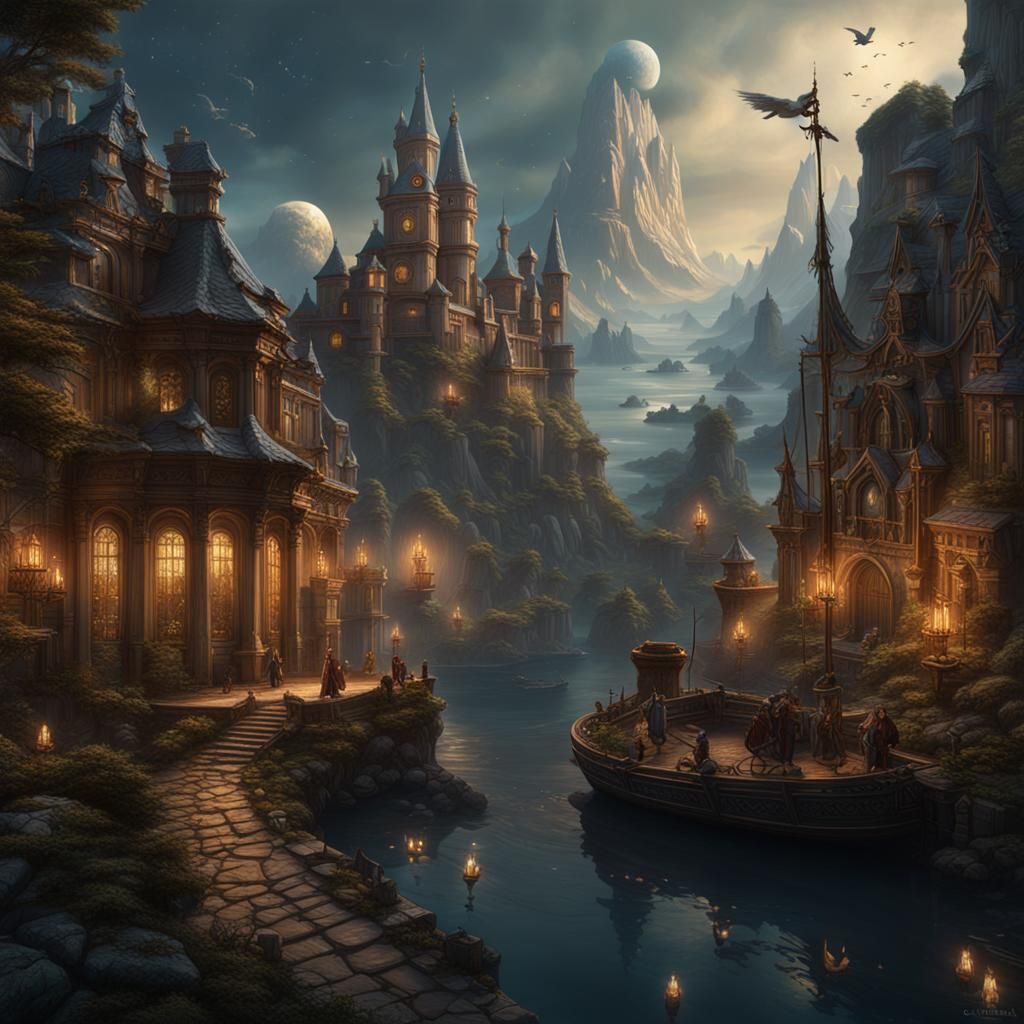 Fantastical Digital Painting of Socratia and Logistip