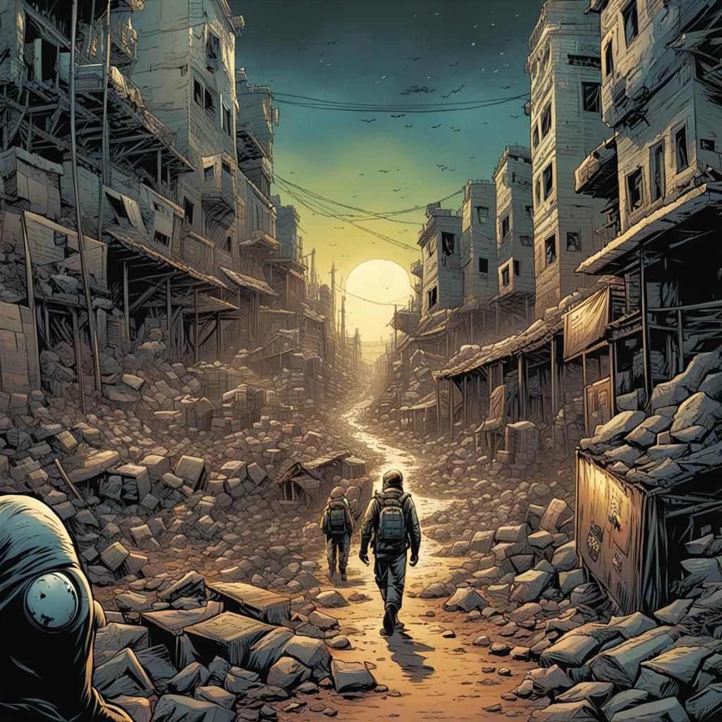 Gaza in Comic Book Art Style