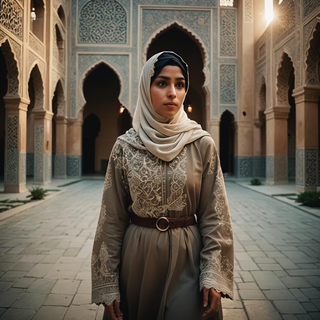 Moonlit Mosque: A Muslim Woman in Film Noir Style