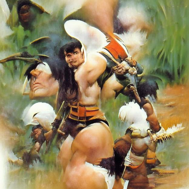 Amazonian Warriors in Fantasy Illustration Style