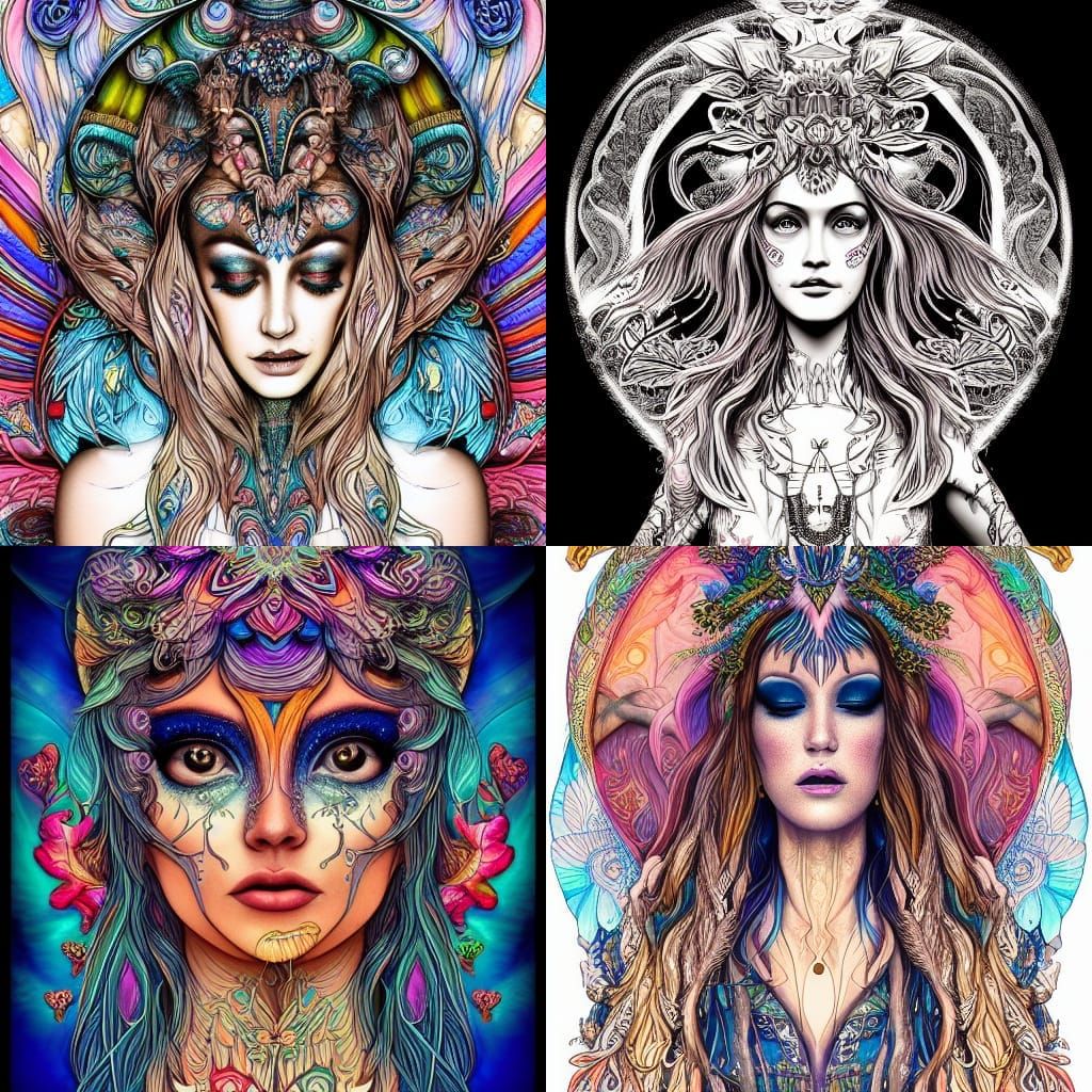 Ethereal Goddess of Light and Love: Digital Portrait