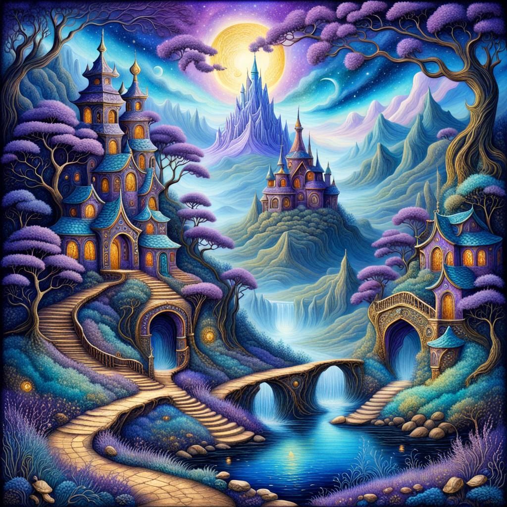 Ethereal Fantasy Landscape in Dreamy Style