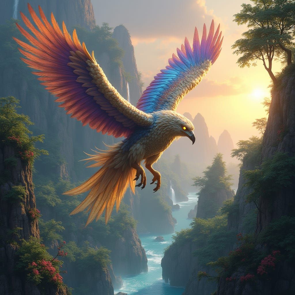 Regal Griffin Soars Over Hidden Island Paradise in Vibrant, ...