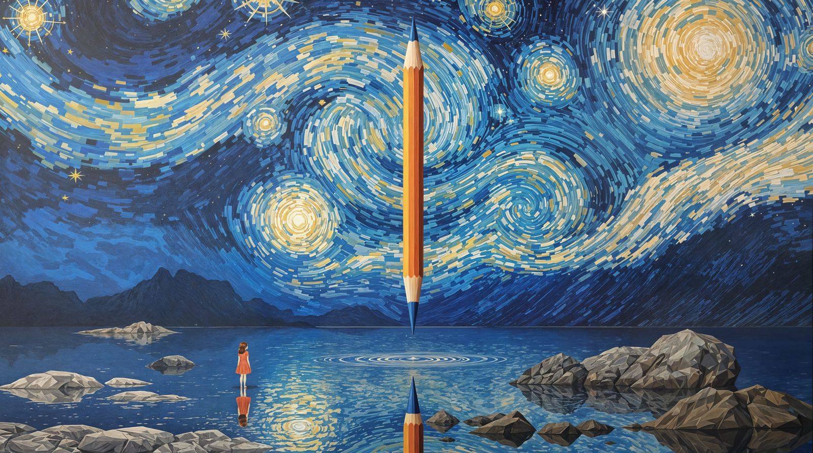 Starry Night Skater in Vibrant Van Gogh Style