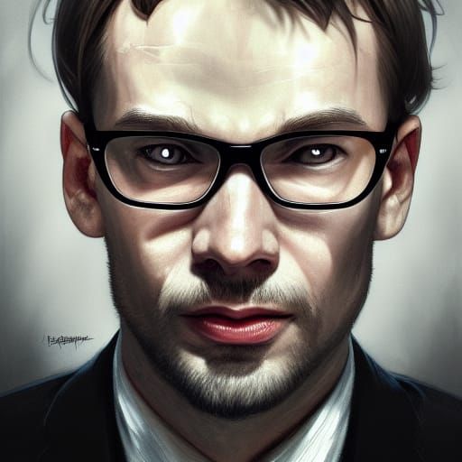 Detailed Portrait in the Style of Art Nouveau