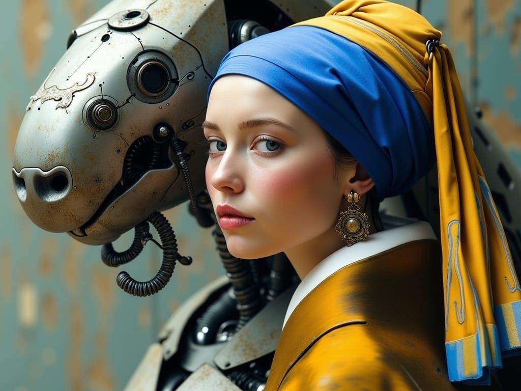 Realistic Girl With Pearl Earring Mech