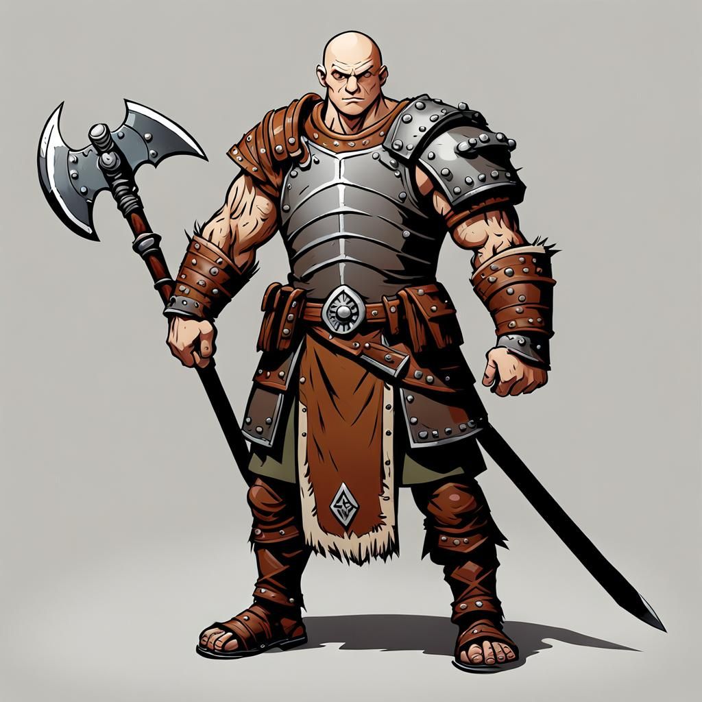 Goliath Barbarian Warrior in Dark Fantasy Style