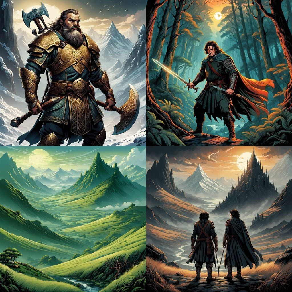 Middle Earth Epic in Comic Book Style