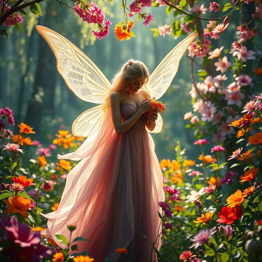 Mystical Fairy in Whimsical Woodland Wonderland