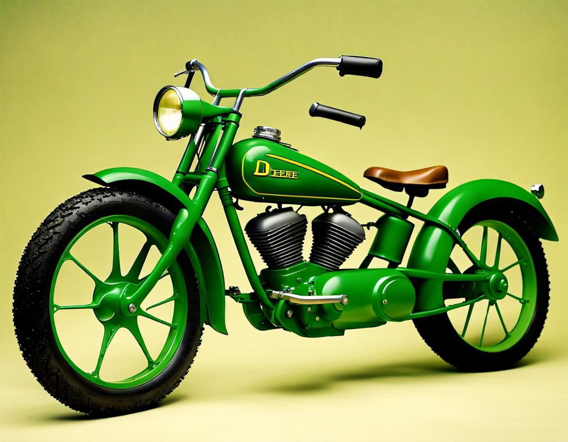 Realistic Green John Deere Motorcycle