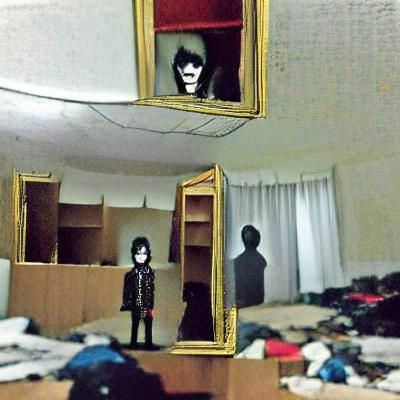 Introspective Figure in Dark Mirror Reflection