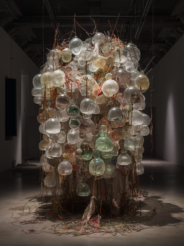 Surreal Molten Glass Figures with Fabric Pieces