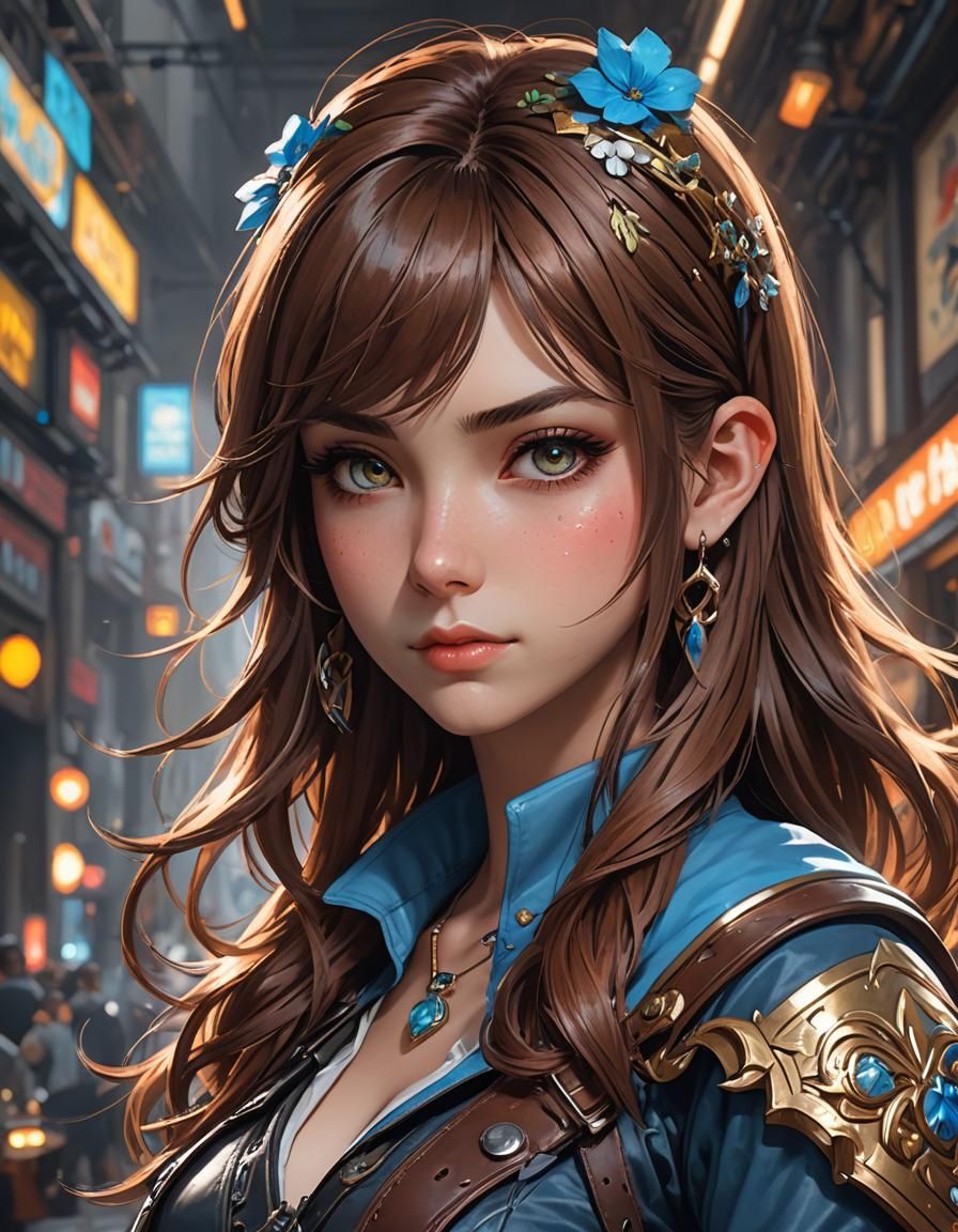 Tsundere Smurf Anime Waifu Portrait