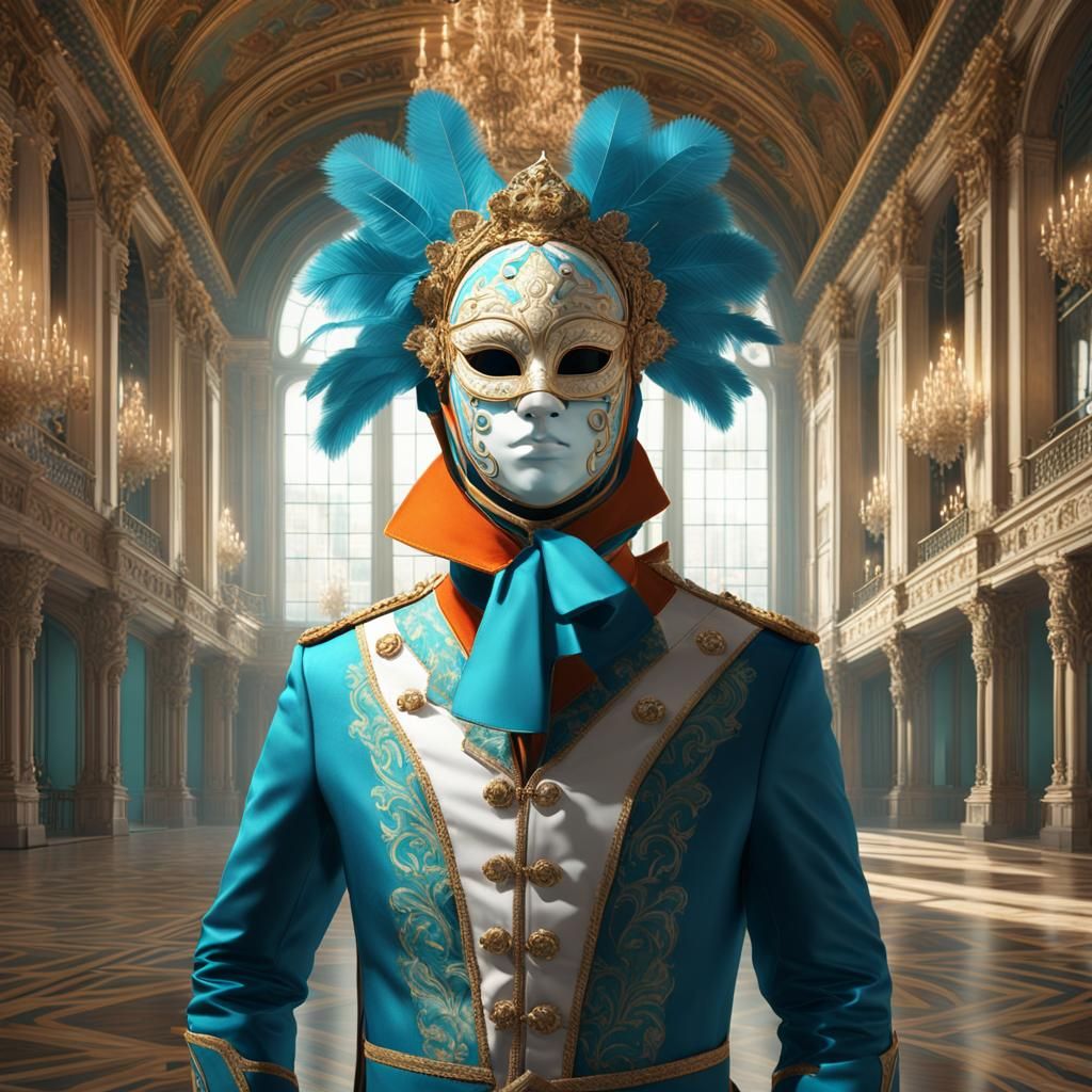 Masked Assassin at Louis XV Versailles, Art Nouveau Style