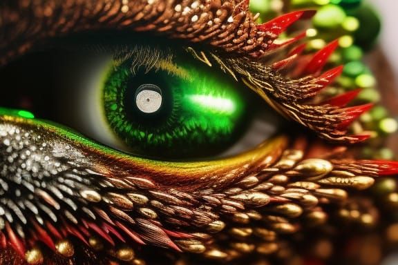 Festive Dragon with Red Nose in Digital Painting Style