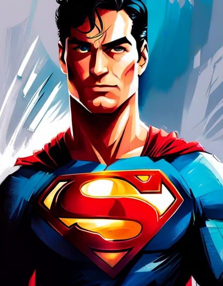 Superman Digital Painting in Vibrant Style