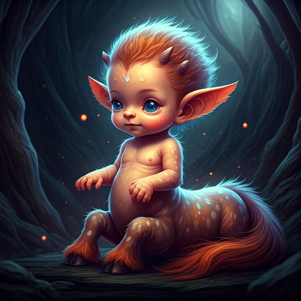 Intricately Detailed Newborn Centaur Concept Art