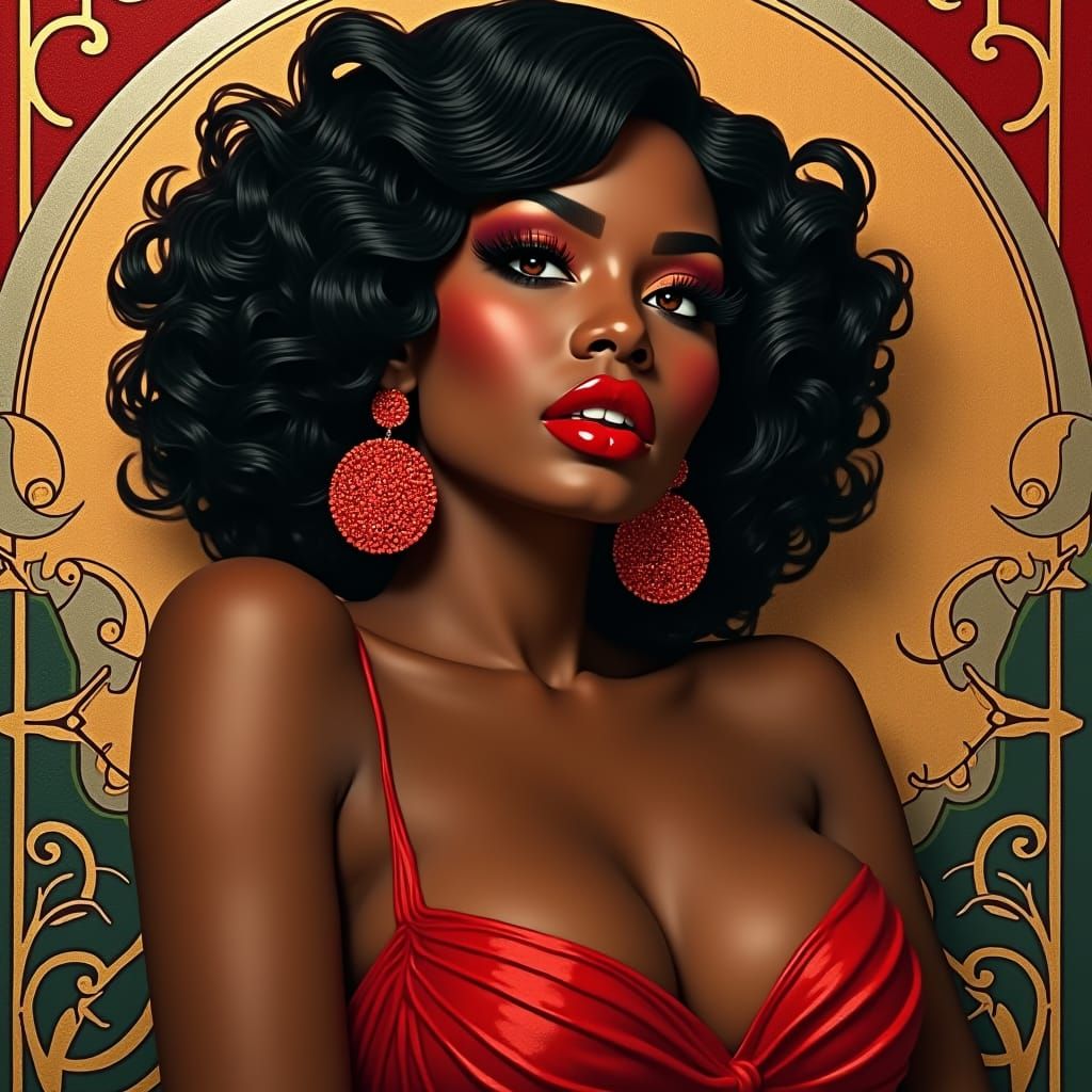 Glamorous Flapper in Art Deco Style