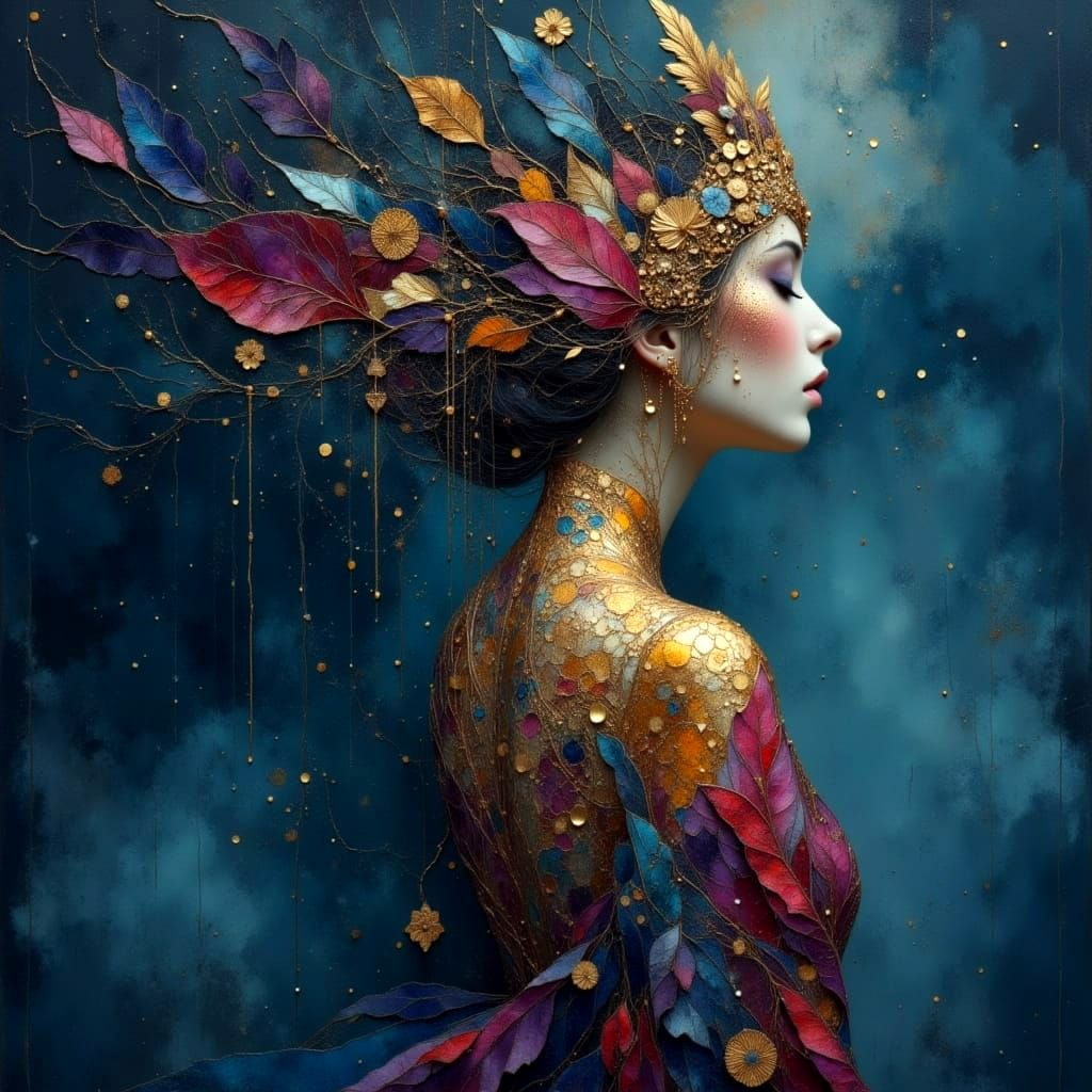 Filigree Portrait in Oil Painting Style