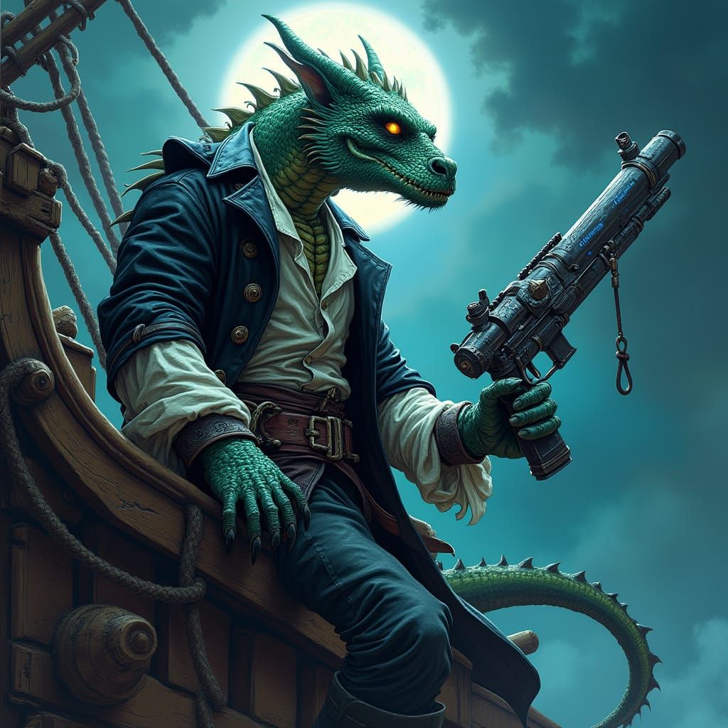 Dragon Man Pirate Ascends the Rigging in a Laser-Fueled Adve...