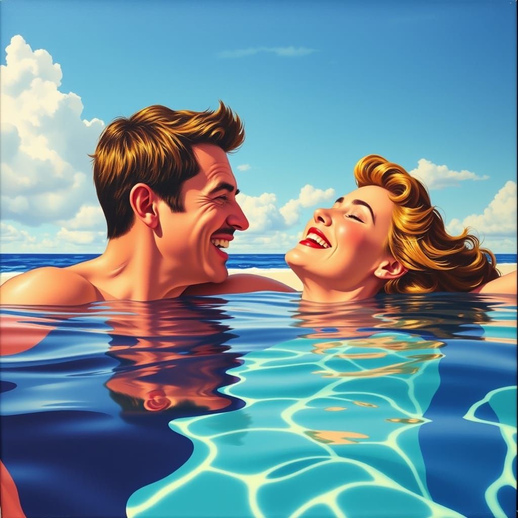 Vibrant 50s Pop Art Image of Joyful Living