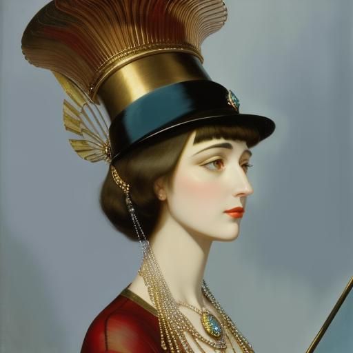 Cleopatra Portrait in Art Deco Style