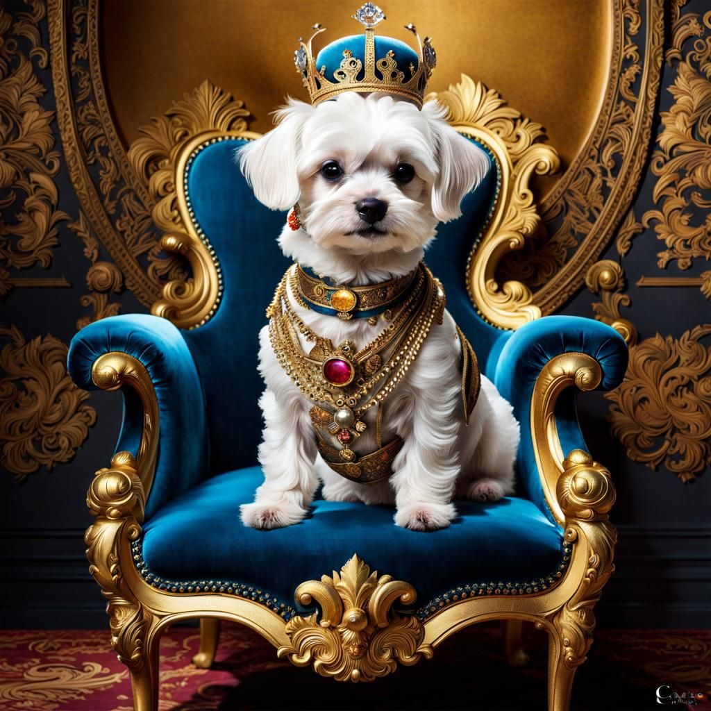 Dog King Official Portrait in Rococo Style