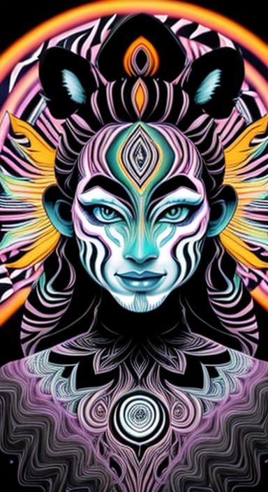 Ligne Claire Fairy Portrait with Tribal Hairstyle